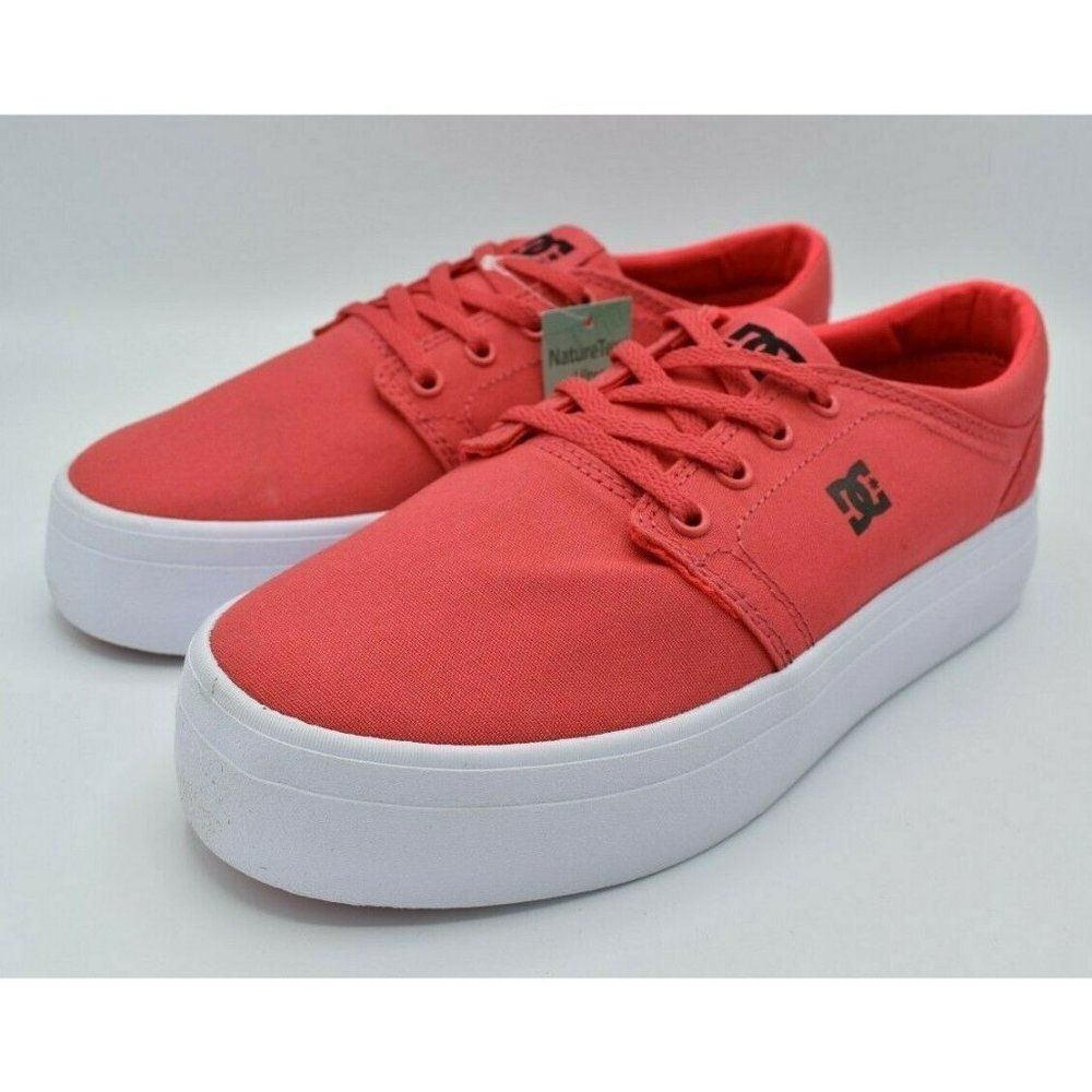 NWB DC Shoes Womens Size 8 Trase Platform Crazy Pink Black‎ Skate Shoes
